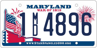 MD license plate 1MD4896