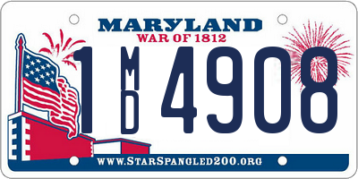 MD license plate 1MD4908