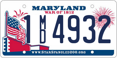 MD license plate 1MD4932