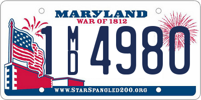 MD license plate 1MD4980