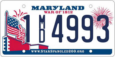 MD license plate 1MD4993