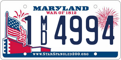 MD license plate 1MD4994