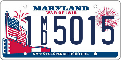 MD license plate 1MD5015