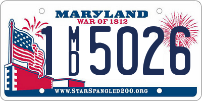 MD license plate 1MD5026