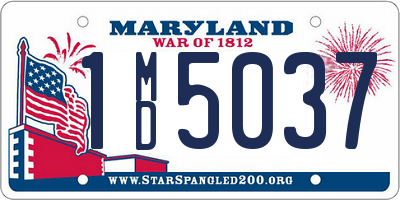 MD license plate 1MD5037