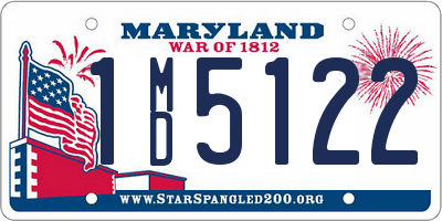 MD license plate 1MD5122