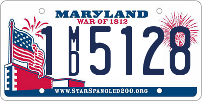MD license plate 1MD5128