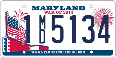 MD license plate 1MD5134