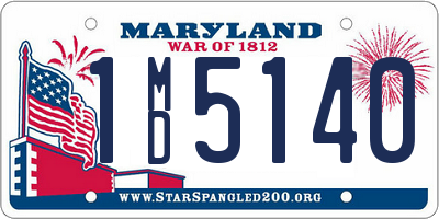 MD license plate 1MD5140