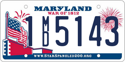 MD license plate 1MD5143