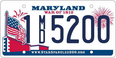 MD license plate 1MD5200