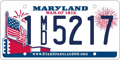 MD license plate 1MD5217