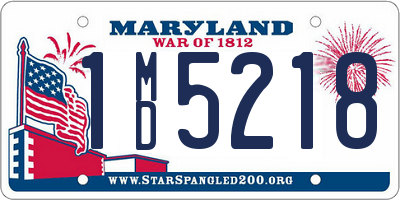 MD license plate 1MD5218