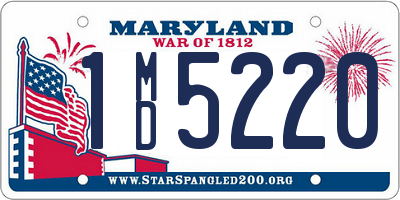 MD license plate 1MD5220