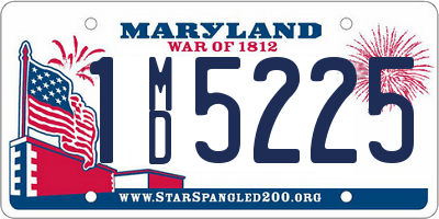 MD license plate 1MD5225