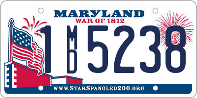 MD license plate 1MD5238