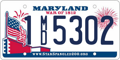MD license plate 1MD5302