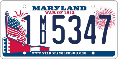 MD license plate 1MD5347