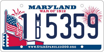MD license plate 1MD5359