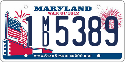 MD license plate 1MD5389