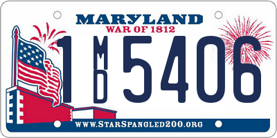 MD license plate 1MD5406
