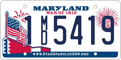 MD license plate 1MD5419