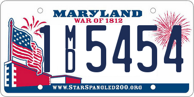 MD license plate 1MD5454