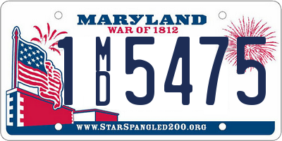 MD license plate 1MD5475