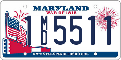 MD license plate 1MD5511