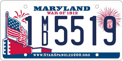 MD license plate 1MD5519