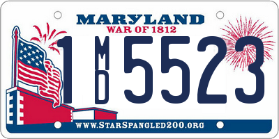 MD license plate 1MD5523