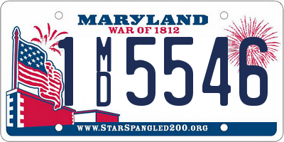 MD license plate 1MD5546