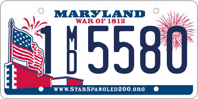 MD license plate 1MD5580