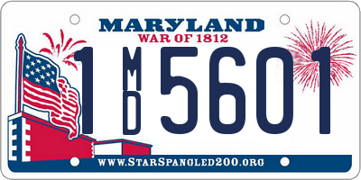 MD license plate 1MD5601
