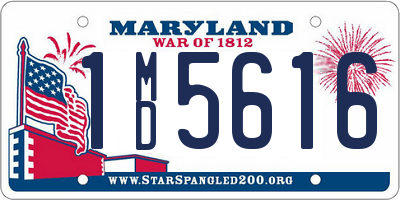 MD license plate 1MD5616