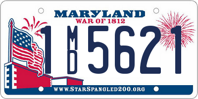 MD license plate 1MD5621