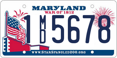 MD license plate 1MD5678