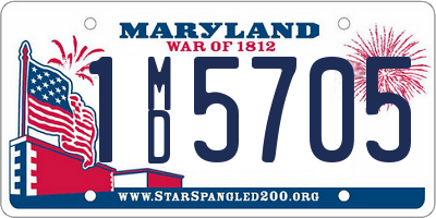 MD license plate 1MD5705