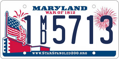 MD license plate 1MD5713