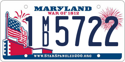 MD license plate 1MD5722