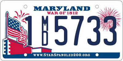 MD license plate 1MD5733