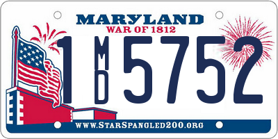 MD license plate 1MD5752