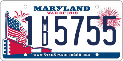 MD license plate 1MD5755