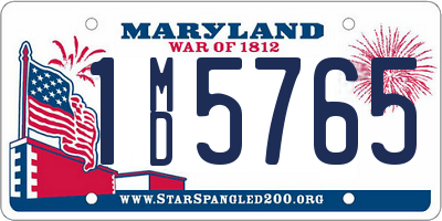 MD license plate 1MD5765