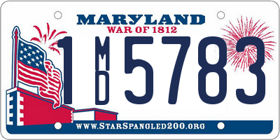 MD license plate 1MD5783