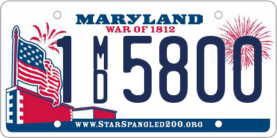 MD license plate 1MD5800