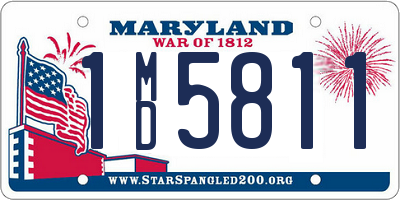 MD license plate 1MD5811