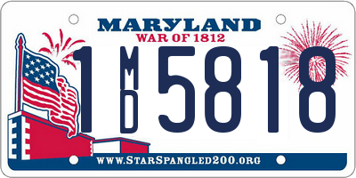 MD license plate 1MD5818