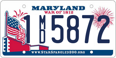 MD license plate 1MD5872
