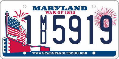 MD license plate 1MD5919